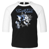 Tom And Jerry Pop Out Distressed Poster Toddler 3/4 Sleeve Tee | Artistshot