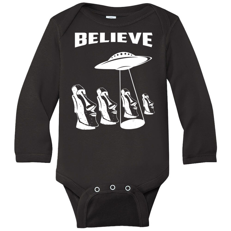 Easter Island Heads Moai Statues Alien Long Sleeve Baby Bodysuit | Artistshot