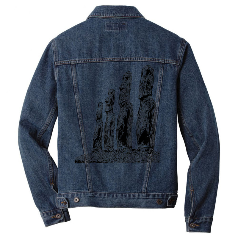 Easter Island Moai Statue Monolith World Mystery Men Denim Jacket | Artistshot