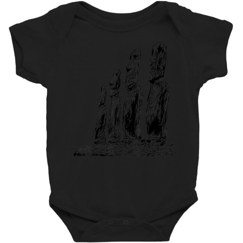 Easter Island Moai Statue Monolith World Mystery Baby Bodysuit | Artistshot