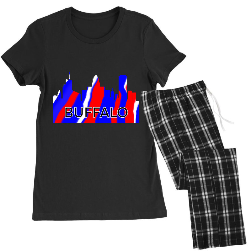 Buffalo Skyline Red White And Blue Women's Pajamas Set by Alyssa Willett | Artistshot