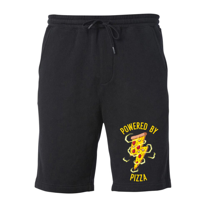 Powered By Pizza Kids Men Women Cool Pizza Lover Fleece Short by cm-arts | Artistshot