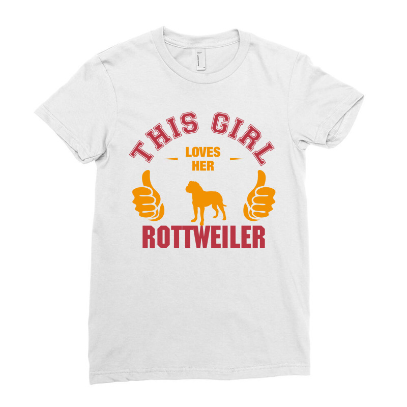 This Girl Loves Rottweiler Ladies Fitted T-Shirt by tshiart | Artistshot