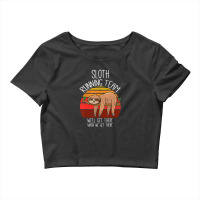 Funny Sloth T Shirt Vintage Sloth Running Team Crop Top | Artistshot