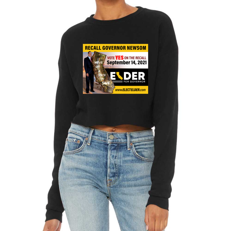 Larry Elder For Ca Governer Cropped Sweater by OSWALDOLIMART | Artistshot