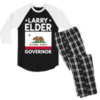 Larry Elder For California Governor Flag Men's 3/4 Sleeve Pajama Set | Artistshot