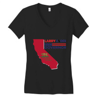 Larry Elder For California Governor Flag Newsom Funny Women's V-neck T-shirt | Artistshot