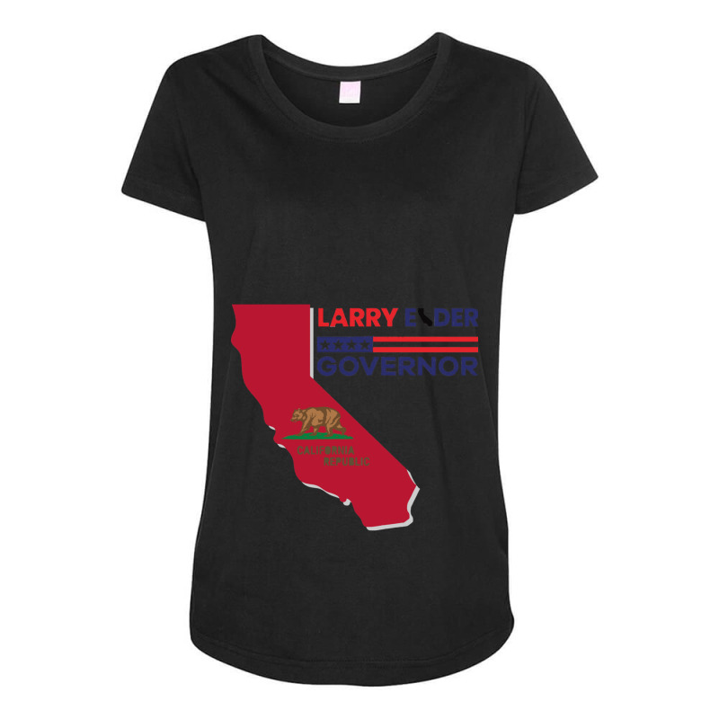 Larry Elder For California Governor Flag Newsom Funny Maternity Scoop Neck T-shirt by OSWALDOLIMART | Artistshot