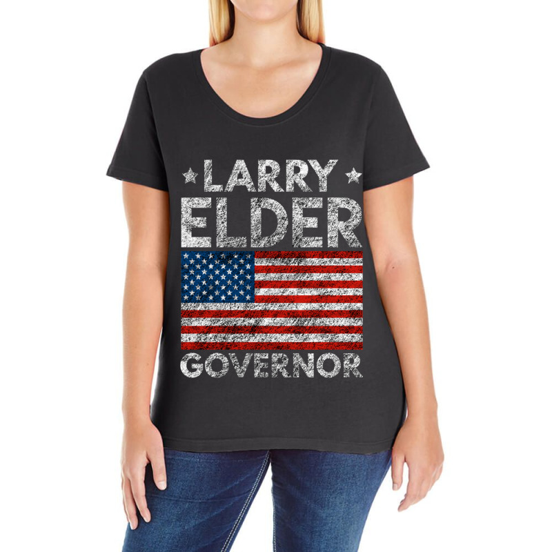 Larry Elder For California Governor Grunge Ladies Curvy T-Shirt by OSWALDOLIMART | Artistshot