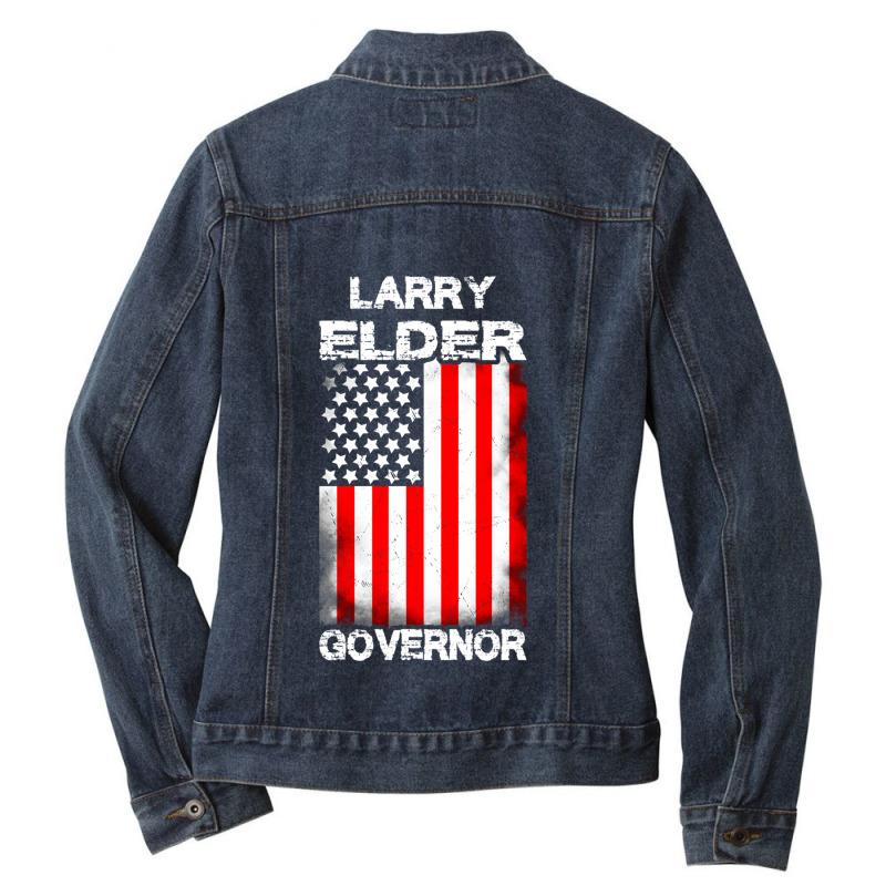 Larry Elder For California Governor Recall Ladies Denim Jacket by OSWALDOLIMART | Artistshot