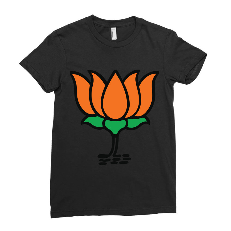 Bjp Lotus Design Narendra Modi India Bjp Supporter Ladies Fitted T-Shirt by cm-arts | Artistshot