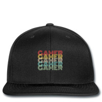 Gamer Retro Vintage 8bit Arcade Gaming Printed Hat | Artistshot