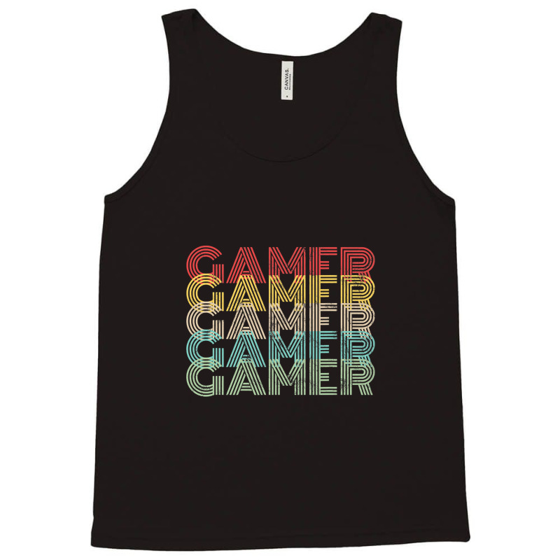 Gamer Retro Vintage 8bit Arcade Gaming Tank Top by ChandraGay | Artistshot