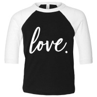 Cute Cursive Love Valentines Day Red Top Toddler 3/4 Sleeve Tee | Artistshot