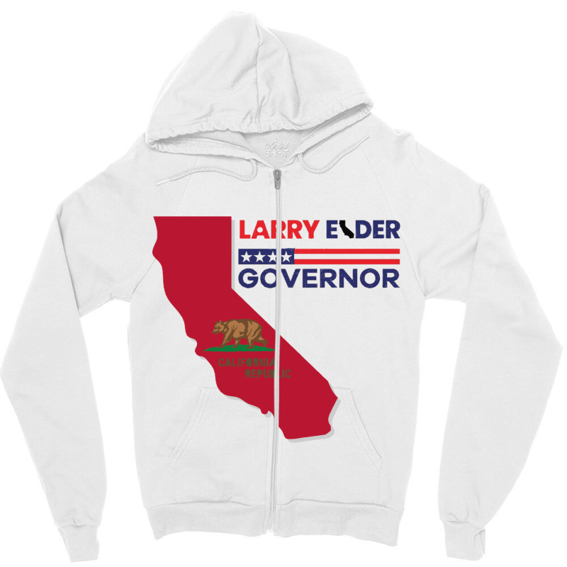 Larry Elder For California Governor Flag Newsom Funny Zipper Hoodie by cm-arts | Artistshot