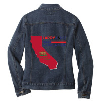 Larry Elder For California Governor Flag Newsom Funny Ladies Denim Jacket | Artistshot