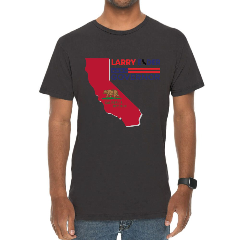 Larry Elder For California Governor Flag Newsom Funny Vintage T-Shirt by cm-arts | Artistshot