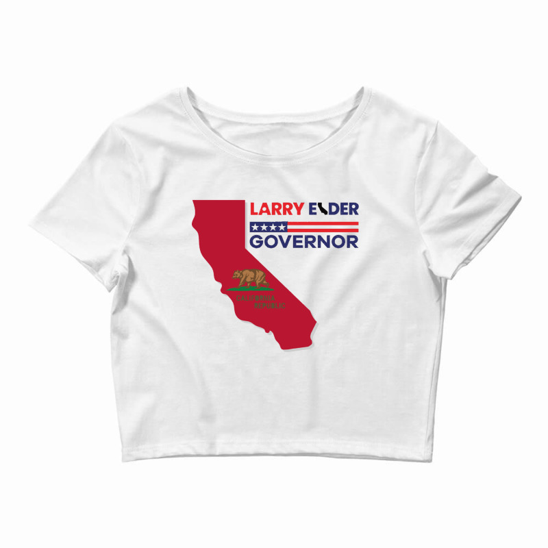 Larry Elder For California Governor Flag Newsom Funny Crop Top by cm-arts | Artistshot