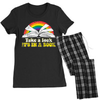 Love Reading Love Rainbows Gift Retro Rainbow Tshirt Women's Pajamas Set | Artistshot