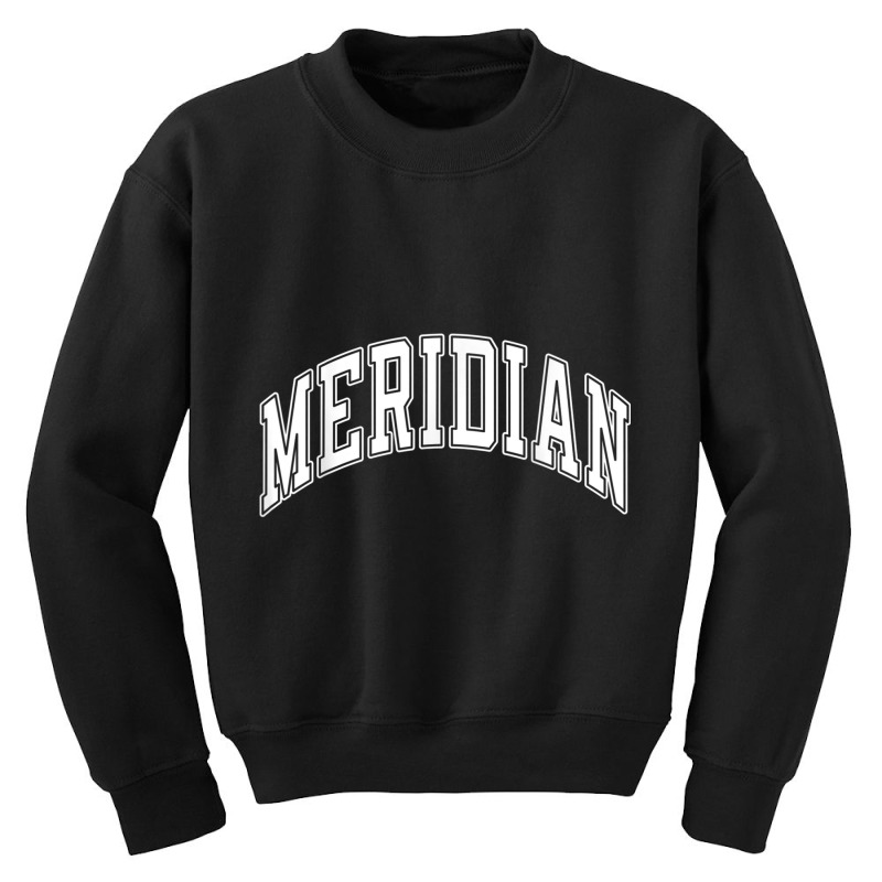 Meridian Idaho Id Varsity Style White Text T Shirt Youth Sweatshirt by cm-arts | Artistshot