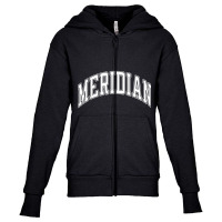 Meridian Idaho Id Varsity Style White Text T Shirt Youth Zipper Hoodie | Artistshot