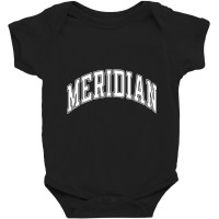 Meridian Idaho Id Varsity Style White Text T Shirt Baby Bodysuit | Artistshot