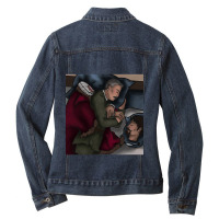 Caphrey Spooning Acrylic Block Ladies Denim Jacket | Artistshot