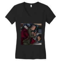 Caphrey Spooning Acrylic Block Women's V-neck T-shirt | Artistshot