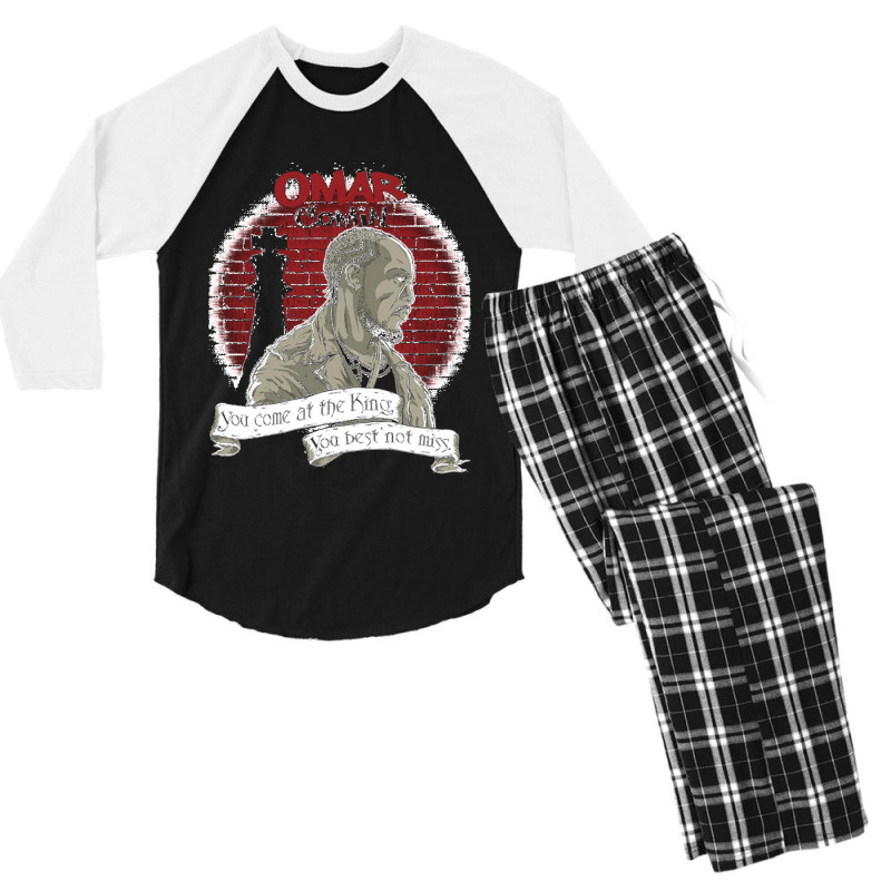 Omarr Comin You Come At The King You Best Not Miss Men's 3/4 Sleeve Pajama Set | Artistshot