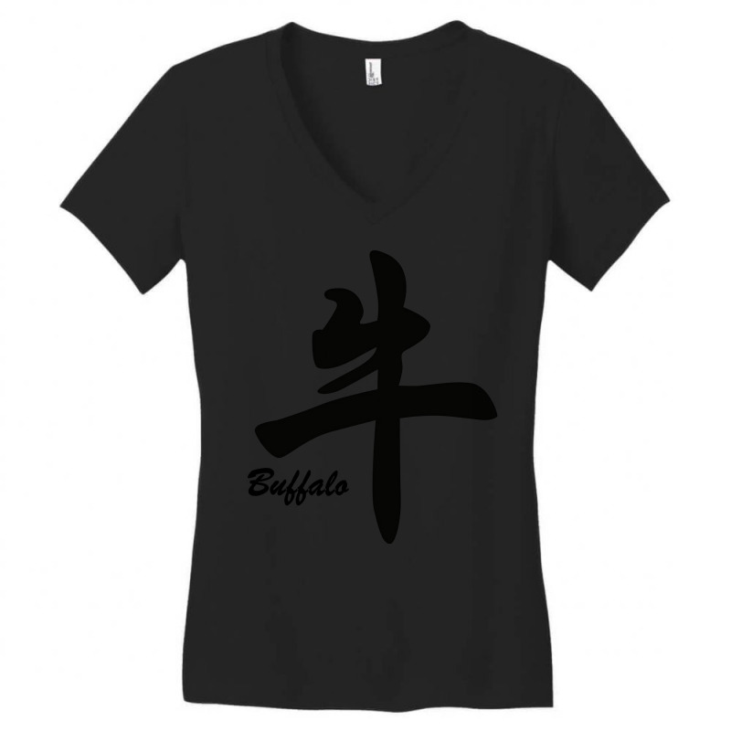 Chiniese Sign For Buffalo Women's V-Neck T-Shirt by Alyssa Willett | Artistshot