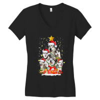 Siberian Husky Christmas Tree Funny Siberian Husky Christmas Tree Gift Women's V-neck T-shirt | Artistshot