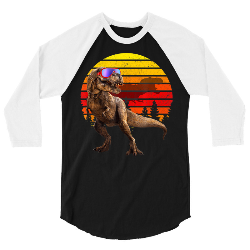 Jurassic Rex Sunglasses Rero Vinage Dinosaur 3/4 Sleeve Shirt | Artistshot