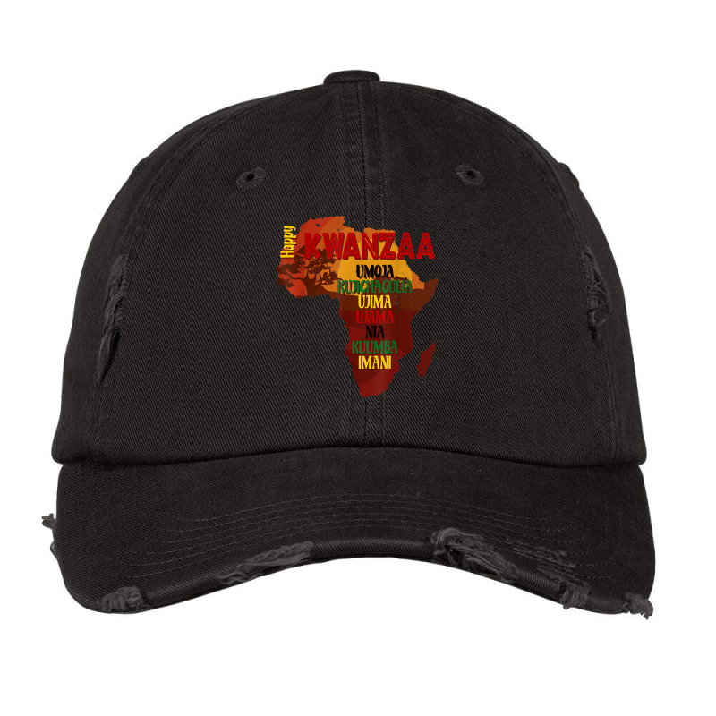 Happy Kwanzaa Shirt Africa Map 7 Principles Celebration T Shirt Vintage Cap by cm-arts | Artistshot