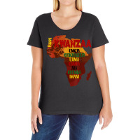 Happy Kwanzaa Shirt Africa Map 7 Principles Celebration T Shirt Ladies Curvy T-shirt | Artistshot