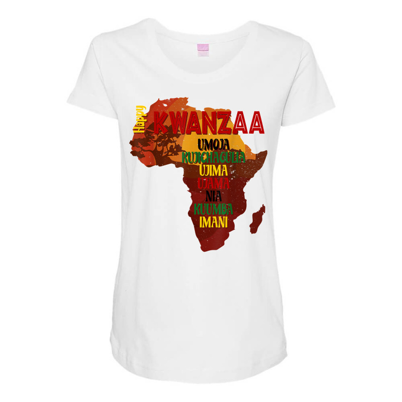 Happy Kwanzaa Shirt Africa Map 7 Principles Celebration T Shirt Maternity Scoop Neck T-shirt by cm-arts | Artistshot