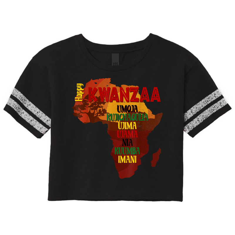 Happy Kwanzaa Shirt Africa Map 7 Principles Celebration T Shirt Scorecard Crop Tee by cm-arts | Artistshot