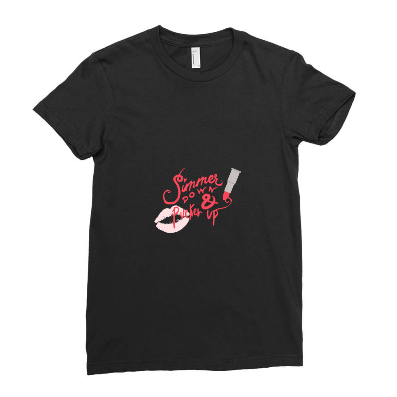 Simmer Down & Pucker Up Ladies Fitted T-shirt | Artistshot