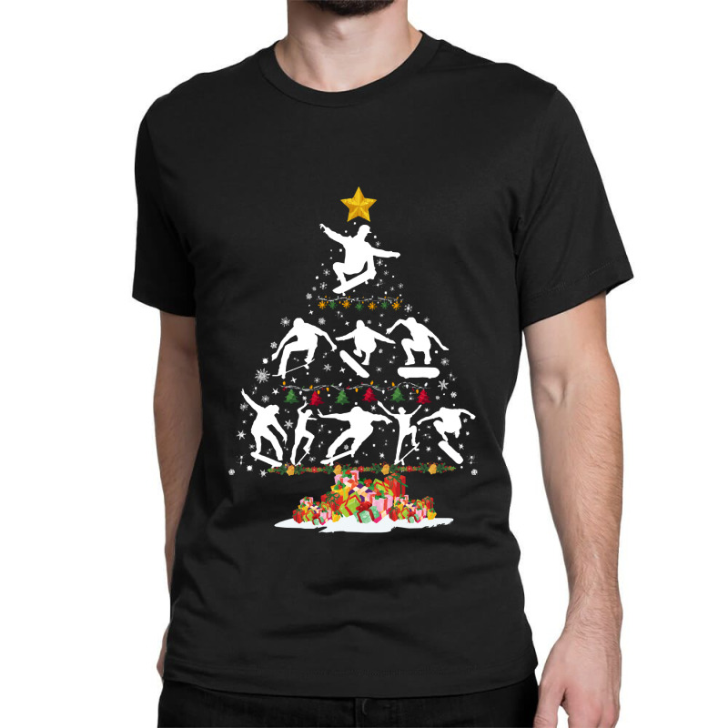 Skating Christmas Cool Skateing Christmas Tree Skater Lover Xmas Costu Classic T-shirt | Artistshot