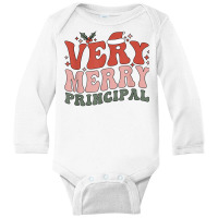 Merry Principal Christmas School Principal Xmas Party T Shirt Long Sleeve Baby Bodysuit | Artistshot