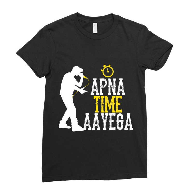 Apna Time Aayega Rapper Hindi Quote Ladies Fitted T-Shirt by cm-arts | Artistshot