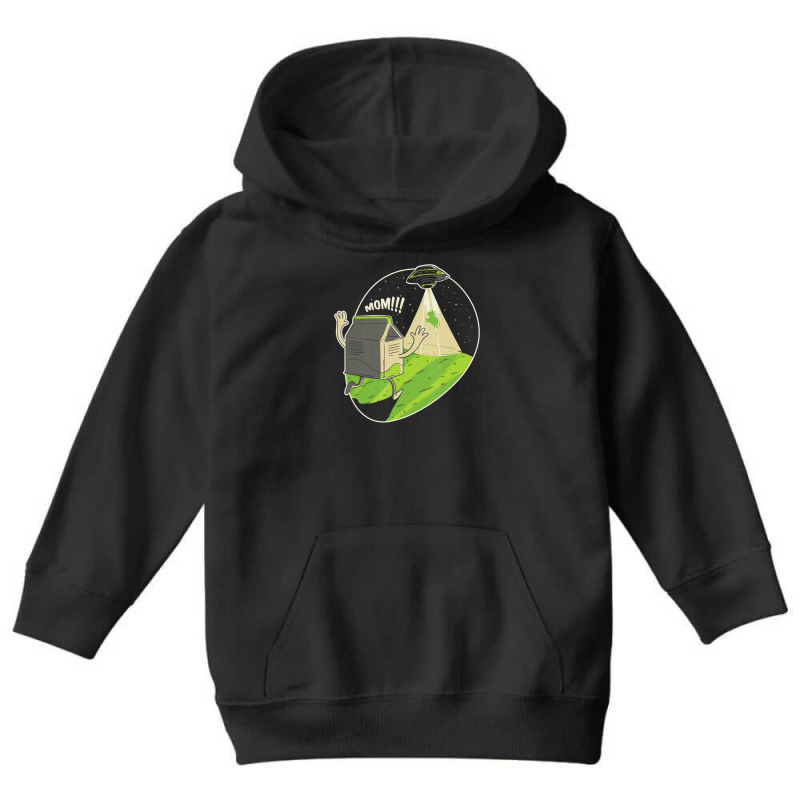 Satire Humor Milk Cow Alien Abduction Ufo Fan Space Youth Hoodie by phamkhao | Artistshot