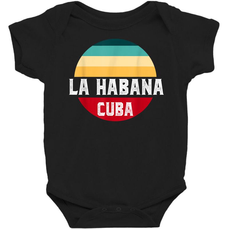 Las Habana Cuba Map Souvenir Retro Vintage Cubano Cuba T Shirt Baby Bodysuit | Artistshot