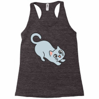 Blue Cat Stretching Racerback Tank | Artistshot