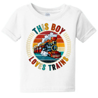 This Boy Loves Trains Gift Train Wagon Lover Gifts T Shirt Baby Tee | Artistshot