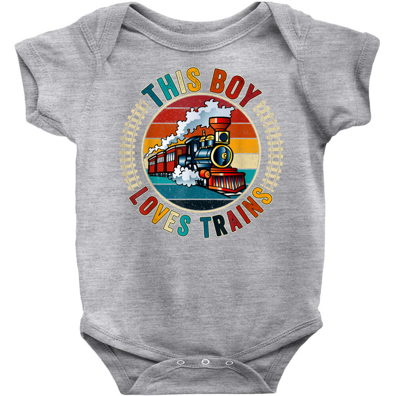 This Boy Loves Trains Gift Train Wagon Lover Gifts T Shirt Baby Bodysuit by cm-arts | Artistshot