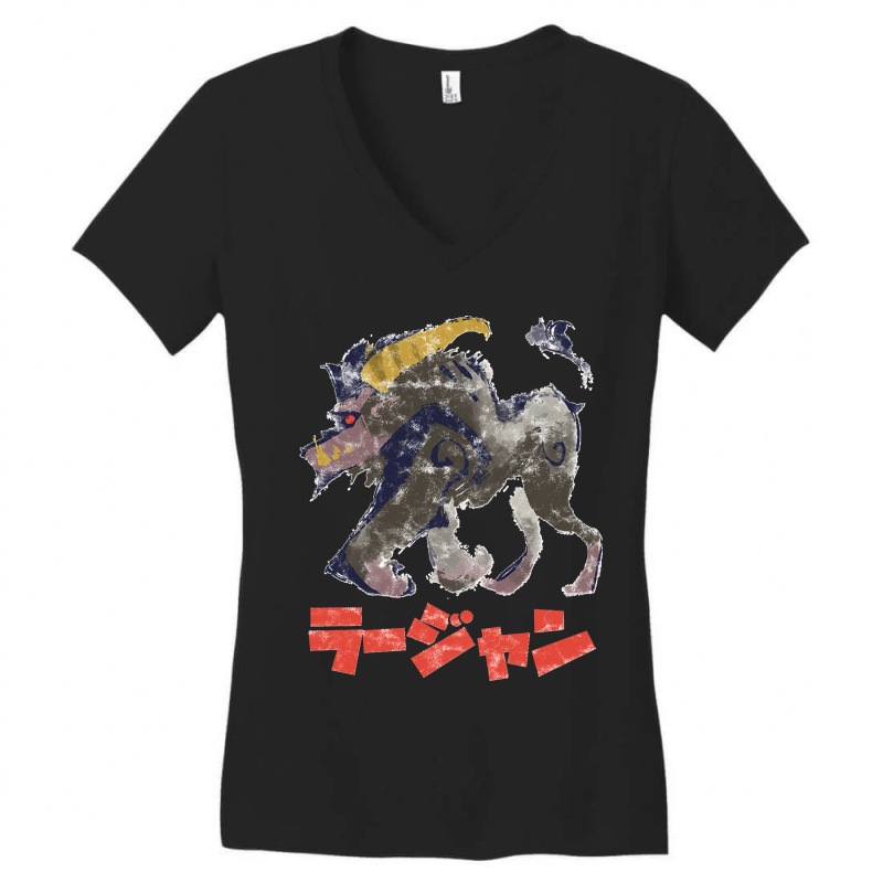 Monsters Hunters Rise Rajang Kanjis Women's V-Neck T-Shirt by LUISRTORRES | Artistshot