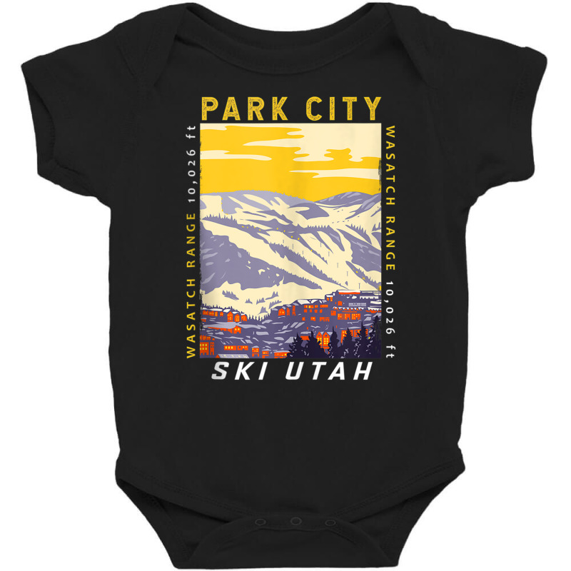 Park City Ski Area Utah Distressed Vintage Tank Top Baby Bodysuit by cm-arts | Artistshot