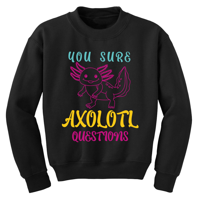 You Sure Axolotlquestions Pun, Funny Axolotl, And Cute Axolotl.-zaieh Youth Sweatshirt | Artistshot