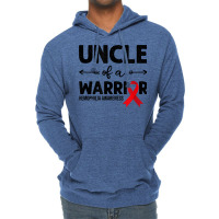 Mens Uncle Of A Warrior, Red Ribbon Hemophilia Awareness T Shirt Lightweight Hoodie | Artistshot