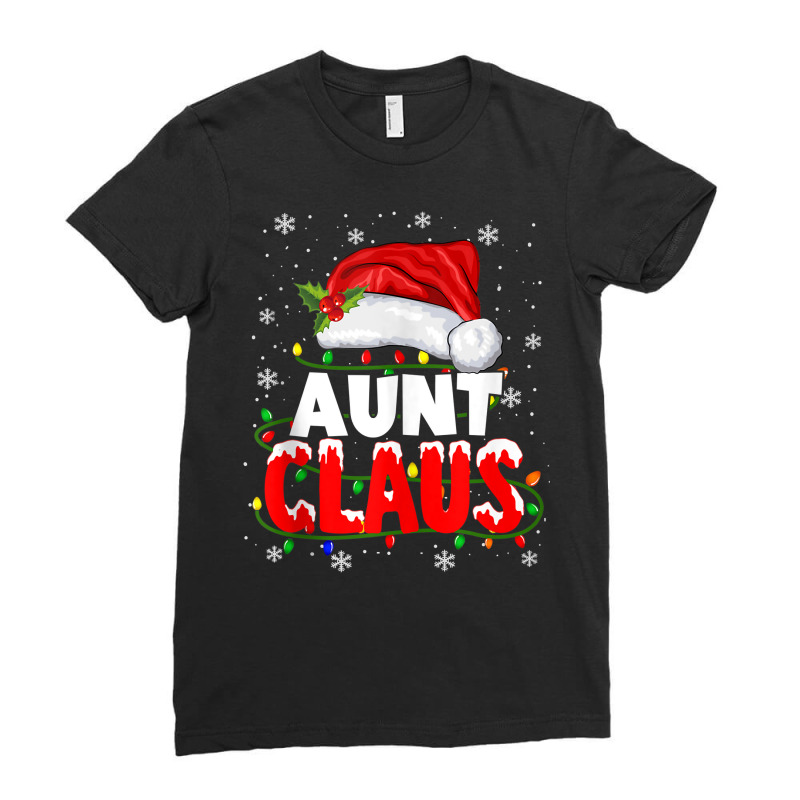 Aunt Claus Christmas 2022 Family Matching Pajama Xmas Light Tank Top Ladies Fitted T-Shirt by cm-arts | Artistshot